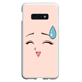 Чехол для Samsung S10E с принтом Happy anime face в Белгороде, Силикон | Область печати: задняя сторона чехла, без боковых панелей | angry | anime | art | big | eyes | face | girl | kawaii | manga | style | аниме | арт | глаза | девушка | кавай | лицо | манга