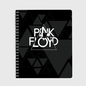 Тетрадь с принтом Pink Floyd в Белгороде, 100% бумага | 48 листов, плотность листов — 60 г/м2, плотность картонной обложки — 250 г/м2. Листы скреплены сбоку удобной пружинной спиралью. Уголки страниц и обложки скругленные. Цвет линий — светло-серый
 | dark side of the moon | floyd | music | pink | pink floid | pink floyd | rock | rocker | rocknroll | the wall | музыка | пинк | пинк флоид | пинк флойд | рок | рок н ролл | рокер | флойд