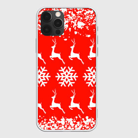 Чехол для iPhone 12 Pro Max с принтом New Year в Белгороде, Силикон |  | christmas toys | deer | new year | red | snow | snowflakes | tree | елка | красный | новогодние игрушки | новый год | олени | свитер с оленями | снег | снежинки | футболка с оленями