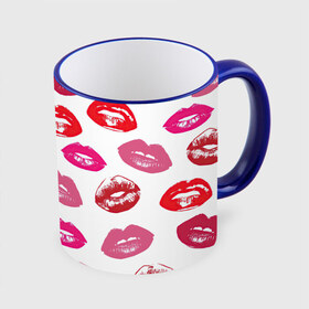 Кружка с принтом Губы в Белгороде, керамика | ёмкость 330 мл | Тематика изображения на принте: арт | бардовый | губы | косметика | красный | помада | поцелуи | поцелуй | рисунок | розовый