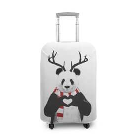 Чехол для чемодана 3D с принтом Новогодний Панда в Белгороде, 86% полиэфир, 14% спандекс | двустороннее нанесение принта, прорези для ручек и колес | 2021 | 21 | 2k21 | 2к21 | chrystmas | deer | heart | marry | new | panda | santa | snow | xmas | year | год | годом | дед | елка | елки | клаус | лес | мороз | настроение | новогоднее | новогоднему | новый | новым | олень | панда | по | рождество | с