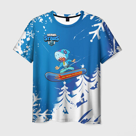 Мужская футболка 3D с принтом Brawl Stars (Snowboarding) в Белгороде, 100% полиэфир | прямой крой, круглый вырез горловины, длина до линии бедер | brawl | break dance | leon | moba | skateboard | stars | supercell | surfing | игра | коллаборация | коллаж | колоборация | паттерн