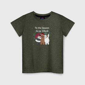 Детская футболка хлопок с принтом We Bare Bears в Белгороде, 100% хлопок | круглый вырез горловины, полуприлегающий силуэт, длина до линии бедер | cartoon network | grizz | icebear | panda | vdkimel | we bare bears | белый | вся правда о медведях | гризли | панда