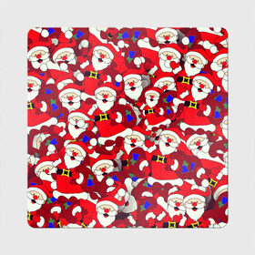 Магнит виниловый Квадрат с принтом Дед Санта в Белгороде, полимерный материал с магнитным слоем | размер 9*9 см, закругленные углы | 2021 | 2022 | new year | tiger | гирлянда | год тигра | дед мороз | елка | клаус | конфеты | нг | новый год | носок | подарок | рождество | с | санта | снег | снеговик | снежинка | шары