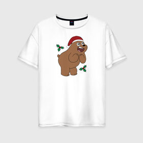 Женская футболка хлопок Oversize с принтом Grizz в Белгороде, 100% хлопок | свободный крой, круглый ворот, спущенный рукав, длина до линии бедер
 | cartoon network | grizz | vdkimel | we bare bears | вся правда о медведях | гризли