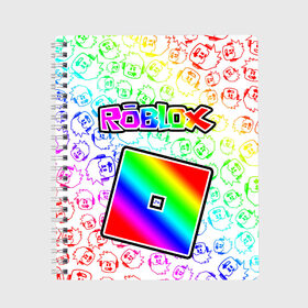 Тетрадь с принтом ROBLOX в Белгороде, 100% бумага | 48 листов, плотность листов — 60 г/м2, плотность картонной обложки — 250 г/м2. Листы скреплены сбоку удобной пружинной спиралью. Уголки страниц и обложки скругленные. Цвет линий — светло-серый
 | Тематика изображения на принте: piggy | roblox | roblox games | roblox piggy | игра роблокс | пигги. | роблокс | роблокс пигги | робукс
