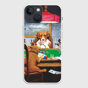 Чехол для iPhone 13 mini с принтом Собаки играют в покер в Белгороде,  |  | a friend in need | art | artist | bets | buldog | cards | chips | dogs | gambling | games | memes | picture | poker | азартные игры | бульдог | друг познается в беде | искусство | картина | карты | мемы | покер | сенбернар | собаки | собачки | ставки