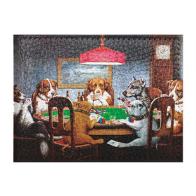 Обложка для студенческого билета с принтом Собаки играют в покер в Белгороде, натуральная кожа | Размер: 11*8 см; Печать на всей внешней стороне | a friend in need | art | artist | bets | buldog | cards | chips | dogs | gambling | games | memes | picture | poker | азартные игры | бульдог | друг познается в беде | искусство | картина | карты | мемы | покер | сенбернар | собаки | собачки | ставки