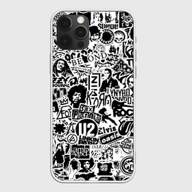 Чехол для iPhone 12 Pro Max с принтом Rock Band Logos в Белгороде, Силикон |  | Тематика изображения на принте: ac dc | linkin park | music | queen | radiohead | rock | rock band logos | линкин парк | музыка | ретро | рок группа | элвис