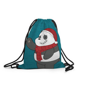 Рюкзак-мешок 3D с принтом Panda в Белгороде, 100% полиэстер | плотность ткани — 200 г/м2, размер — 35 х 45 см; лямки — толстые шнурки, застежка на шнуровке, без карманов и подкладки | cartoon network | panda | vdkimel | we bare bears | вся правда о медведях | панда