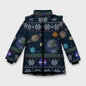 Зимняя куртка для девочек 3D с принтом NASA (Новый Год) в Белгороде, ткань верха — 100% полиэстер; подклад — 100% полиэстер, утеплитель — 100% полиэстер. | длина ниже бедра, удлиненная спинка, воротник стойка и отстегивающийся капюшон. Есть боковые карманы с листочкой на кнопках, утяжки по низу изделия и внутренний карман на молнии. 

Предусмотрены светоотражающий принт на спинке, радужный светоотражающий элемент на пуллере молнии и на резинке для утяжки. | 2021 | 21 | 2k21 | 2к21 | chrystmas | elon | marry | musk | nasa | new | planet | santa | snow | space | usa | xmas | year | год | годом | илон | клаус | космос | маск | наса | настроение | новогоднее | новогоднему | новый | новым | планеты | по | рождест