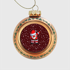 Стеклянный ёлочный шар с принтом Dab-Santa в Белгороде, Стекло | Диаметр: 80 мм | claus | happy new year | merry christmas | santa | snowman | дед мороз | елка | клаус | новый год | рождество | с новым годом | санта | снеговик