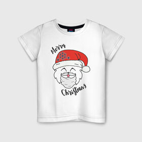 Детская футболка хлопок с принтом Merry Furry Christmas! в Белгороде, 100% хлопок | круглый вырез горловины, полуприлегающий силуэт, длина до линии бедер | Тематика изображения на принте: 