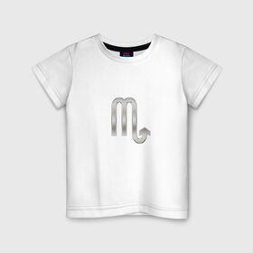 Детская футболка хлопок с принтом Скорпион в Белгороде, 100% хлопок | круглый вырез горловины, полуприлегающий силуэт, длина до линии бедер | 
