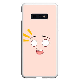 Чехол для Samsung S10E с принтом Scared anime face в Белгороде, Силикон | Область печати: задняя сторона чехла, без боковых панелей | Тематика изображения на принте: angry | anime | art | big | eyes | face | girl | kawaii | manga | scared | style | аниме | арт | глаза | девушка | испуганная | кавай | лицо | манга