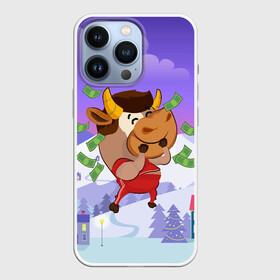 Чехол для iPhone 13 Pro с принтом Денежный бык в Белгороде,  |  | 2021 | 7 января | bull | newyear | santa | бык | быки | бычок | год быка | дед мороз | корова | новогодние каникулы | новогодние праздники | новый 2021 | новый год | новый год 2021 | рождество | сани | санта | санта клаус