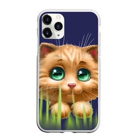 Чехол для iPhone 11 Pro Max матовый с принтом зелёная трава в Белгороде, Силикон |  | глазки | животные | котёнок | рыжий