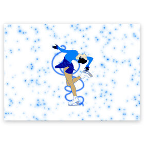 Поздравительная открытка с принтом Фигурное катание в Белгороде, 100% бумага | плотность бумаги 280 г/м2, матовая, на обратной стороне линовка и место для марки
 | Тематика изображения на принте: dance | figure skating | girl | ice | rink | skate | sport | winter | девочка | девушка | зима | зимний вид спорта | каток | коньки | лед | подарок | профессии | снег | спорт | спортивный | спортсменка | сюрприз | танец | танцующий
