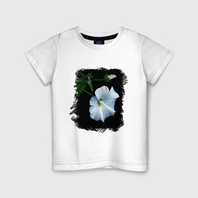 Детская футболка хлопок с принтом Лаватера в Белгороде, 100% хлопок | круглый вырез горловины, полуприлегающий силуэт, длина до линии бедер | букет | лаватера | лето | растение | сад | фото лаватеры | цветок