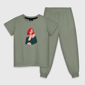 Детская пижама хлопок с принтом принт Алена Швец в Белгороде, 100% хлопок |  брюки и футболка прямого кроя, без карманов, на брюках мягкая резинка на поясе и по низу штанин
 | алёнашвец | девушка | музыка | певица | фан арт | цифровой рисунок