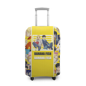 Чехол для чемодана 3D с принтом BANANA FISH в Белгороде, 86% полиэфир, 14% спандекс | двустороннее нанесение принта, прорези для ручек и колес | banana fish | аниме | банановая рыба | эйджи окумуры | эш линкс