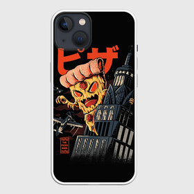 Чехол для iPhone 13 с принтом Pizza Kong в Белгороде,  |  | Тематика изображения на принте: 666 | alien | astral | demon | fast | food | ghost | halloween | horror | kong | monster | pizza | астрал | восставший из ада | демон | монстр | пицца | призрак | ужасы | фастфуд | хоррор