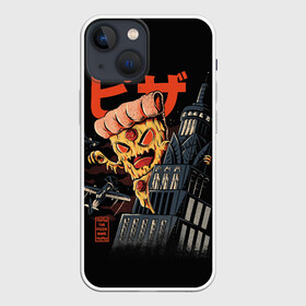 Чехол для iPhone 13 mini с принтом Pizza Kong в Белгороде,  |  | Тематика изображения на принте: 666 | alien | astral | demon | fast | food | ghost | halloween | horror | kong | monster | pizza | астрал | восставший из ада | демон | монстр | пицца | призрак | ужасы | фастфуд | хоррор