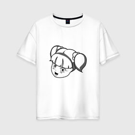 Женская футболка хлопок Oversize с принтом Лицо девочки в Белгороде, 100% хлопок | свободный крой, круглый ворот, спущенный рукав, длина до линии бедер
 | аниме | картинки | лицо | люди | мультфильм | популярные | прикольные