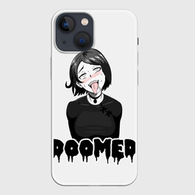 Чехол для iPhone 13 mini с принтом Doomer girl в Белгороде,  |  | ahegao | boomer | boy | chad | doomer | girl | i know | irony | jacques | post | stonks | zoomer | ахегао | ахэгао | бумер | девушка | думер | жак | зумер | ирония | мем | мемы | парень | пост | постирония | стонкс | тандеркок | фр