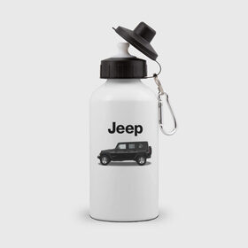 Бутылка спортивная с принтом Jeep Wrangler в Белгороде, металл | емкость — 500 мл, в комплекте две пластиковые крышки и карабин для крепления | america | avto | car | v8 | машина | скорость