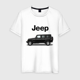 Мужская футболка хлопок с принтом Jeep Wrangler в Белгороде, 100% хлопок | прямой крой, круглый вырез горловины, длина до линии бедер, слегка спущенное плечо. | america | avto | car | v8 | машина | скорость