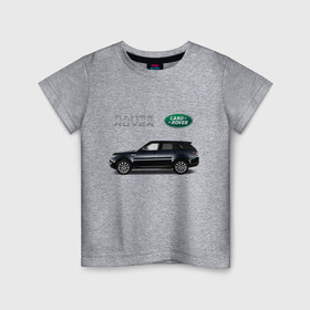 Детская футболка хлопок с принтом Land Rover в Белгороде, 100% хлопок | круглый вырез горловины, полуприлегающий силуэт, длина до линии бедер | america | avto | cadillac | car | v8 | машина | скорость