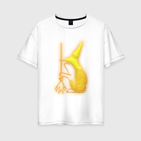 Женская футболка хлопок Oversize с принтом Золотой ежик в Белгороде, 100% хлопок | свободный крой, круглый ворот, спущенный рукав, длина до линии бедер
 | дикие звери | еж | ежата | ежик | ежиха | животные | золото | лесные животные
