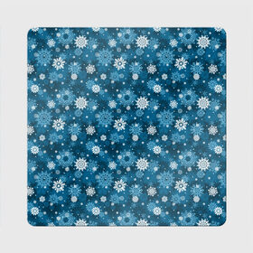Магнит виниловый Квадрат с принтом Снежинки в Белгороде, полимерный материал с магнитным слоем | размер 9*9 см, закругленные углы | merry christmas | дед мороз | ёлка | зима | мороз | новый год | подарок | праздник | рождество | с новым годом | санта клаус | снег | снеговик | снегурочка | снежинки | снежные узоры | узоры