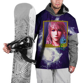 Накидка на куртку 3D с принтом Final Fantasy в Белгороде, 100% полиэстер |  | girl | hieroglyph | portrait | девушка | иероглиф | портрет