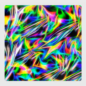 Магнитный плакат 3Х3 с принтом Космическая хризонтема в Белгороде, Полимерный материал с магнитным слоем | 9 деталей размером 9*9 см | блеск | вселенная | голография | космос | неон | новый год | праздник | фантастика | фейерверк