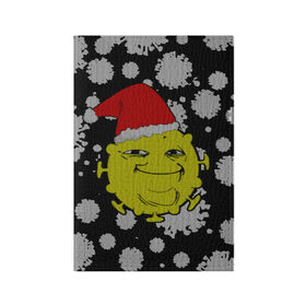 Обложка для паспорта матовая кожа с принтом Yoba коронно-новогодний в Белгороде, натуральная матовая кожа | размер 19,3 х 13,7 см; прозрачные пластиковые крепления | Тематика изображения на принте: 