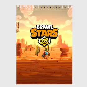 Скетчбук с принтом Brawl Stars в Белгороде, 100% бумага
 | 48 листов, плотность листов — 100 г/м2, плотность картонной обложки — 250 г/м2. Листы скреплены сверху удобной пружинной спиралью | brawl stars | crow | leon | mobile game | stars | бравл старс | ворон | леон | мобильные игры