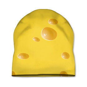 Шапка 3D с принтом Реалистичный желтый сыр в Белгороде, 100% полиэстер | универсальный размер, печать по всей поверхности изделия | еда | желтый | крыса | мышиный | мышь | прикольная | сыр | сырный | узор | фастфуд