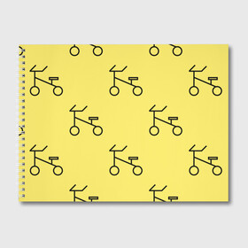 Альбом для рисования с принтом Велосипеды на желтом в Белгороде, 100% бумага
 | матовая бумага, плотность 200 мг. | велик | велосипед | велоспрот | желтый | кататься | летний | паттерн | покатушки | спорт | узор