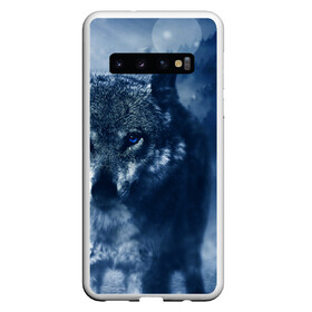 Чехол для Samsung Galaxy S10 с принтом Красивый волк в Белгороде, Силикон | Область печати: задняя сторона чехла, без боковых панелей | wolf | ауф | волк | волчонок | зима | синеглазый волк