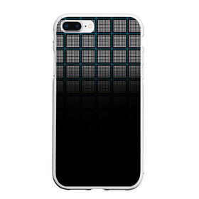 Чехол для iPhone 7Plus/8 Plus матовый с принтом клетка в Белгороде, Силикон | Область печати: задняя сторона чехла, без боковых панелей | Тематика изображения на принте: геометрия | клетка | линии | полоски | полосы | ровно | серый | сетка | синий | темный | точки | черный