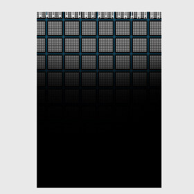 Скетчбук с принтом клетка в Белгороде, 100% бумага
 | 48 листов, плотность листов — 100 г/м2, плотность картонной обложки — 250 г/м2. Листы скреплены сверху удобной пружинной спиралью | геометрия | клетка | линии | полоски | полосы | ровно | серый | сетка | синий | темный | точки | черный