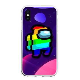 Чехол для iPhone XS Max матовый с принтом AMONG US - RAINBOW SPACE в Белгороде, Силикон | Область печати: задняя сторона чехла, без боковых панелей | Тематика изображения на принте: among | among us | amongus | crewmate | game | games | imposter | impostor | logo | monster | sabotage | shhh | амонг | амонг ас | амонгас | игра | игры | импостер | космос | крюмейт | лого | логотип | логотипы | монстр | саботаж | символ | сим