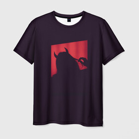 Мужская футболка 3D с принтом Дьяволица в Белгороде, 100% полиэфир | прямой крой, круглый вырез горловины, длина до линии бедер | девушка | дьяволица | надменность | пафос | рожки
