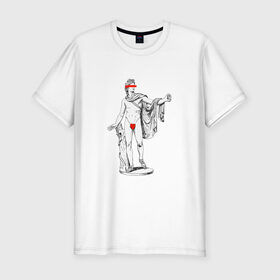 Мужская футболка хлопок Slim с принтом MMXX в Белгороде, 92% хлопок, 8% лайкра | приталенный силуэт, круглый вырез ворота, длина до линии бедра, короткий рукав | 2020 | minimalism | mmxx | virofft | viront | vt | минимализм | статуя