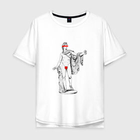 Мужская футболка хлопок Oversize с принтом MMXX в Белгороде, 100% хлопок | свободный крой, круглый ворот, “спинка” длиннее передней части | 2020 | minimalism | mmxx | virofft | viront | vt | минимализм | статуя