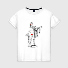 Женская футболка хлопок с принтом MMXX в Белгороде, 100% хлопок | прямой крой, круглый вырез горловины, длина до линии бедер, слегка спущенное плечо | 2020 | minimalism | mmxx | virofft | viront | vt | минимализм | статуя