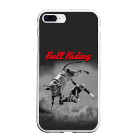 Чехол для iPhone 7Plus/8 Plus матовый с принтом Bull Riding в Белгороде, Силикон | Область печати: задняя сторона чехла, без боковых панелей | Тематика изображения на принте: bull | dude | extreme | fall | helmet | hoofs | horns | sport | sportsman | tail | бык | падение | рога | спорт | спортсмен | хвост | чувак | шлем | экстрим