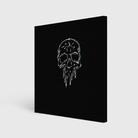 Холст квадратный с принтом Skull Glitch в Белгороде, 100% ПВХ |  | Тематика изображения на принте: bone | glitch | graffite | neon | skull | глитч | голова | граффити | кости | кость | неон | полосы | рисунок | человек | череп